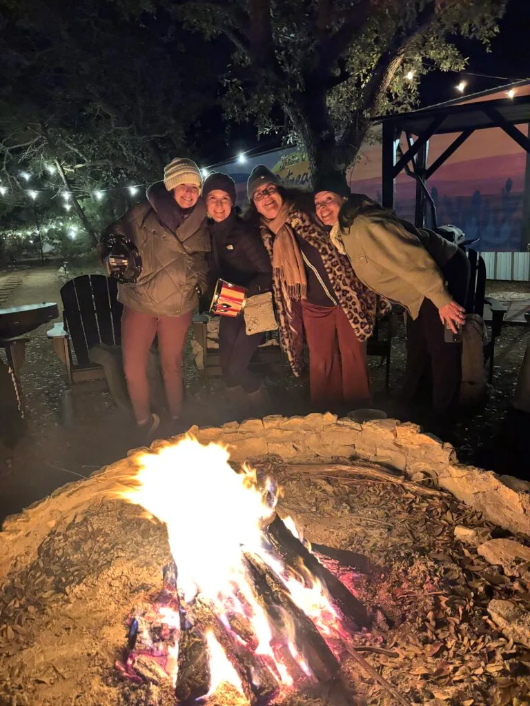 Gathering around a fire for community