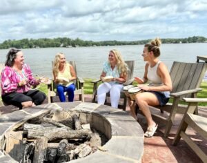 Fire pit and drum circle at embodied experiences retreat