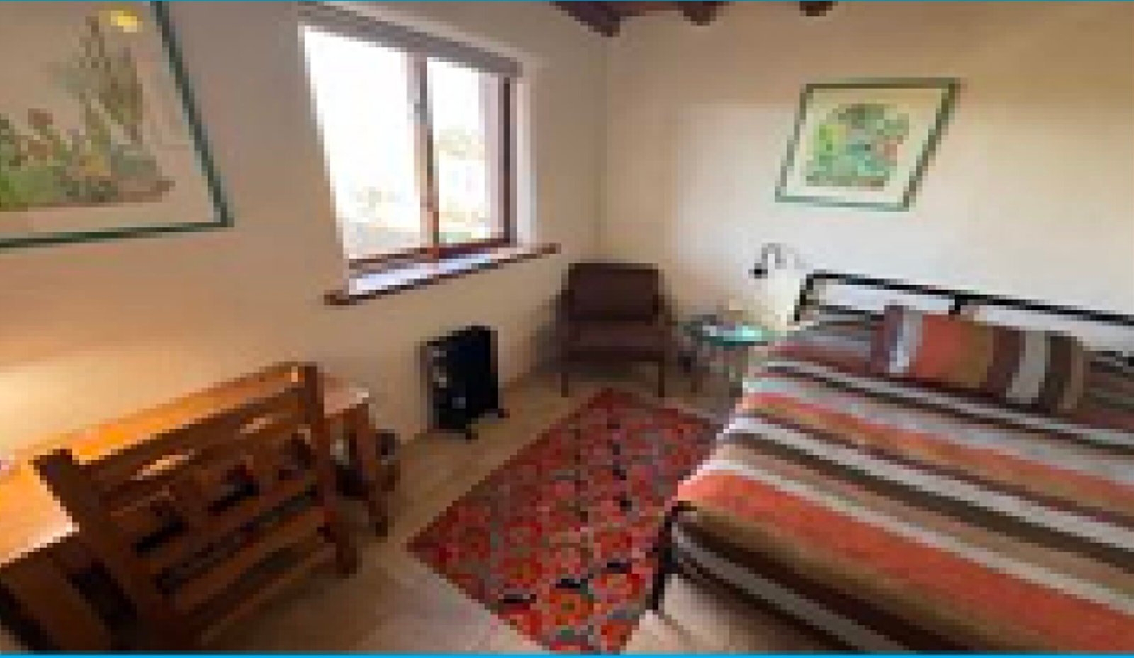 Garden Room 10, Synergia Ranch in Santa Fe, NM double bed with private bathroom